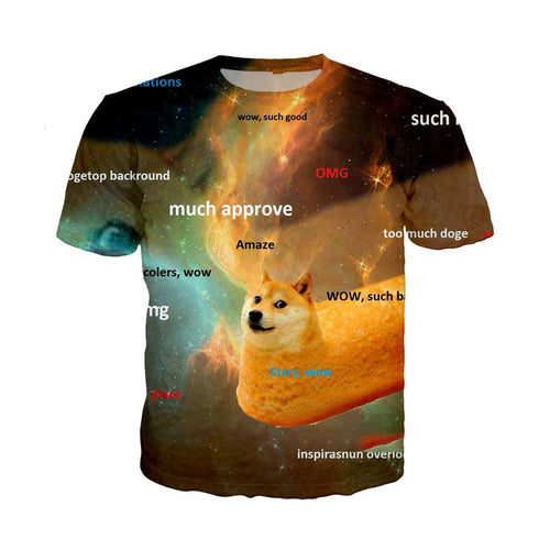 Doge wow full covered text 3D meme shirt - thememeshops